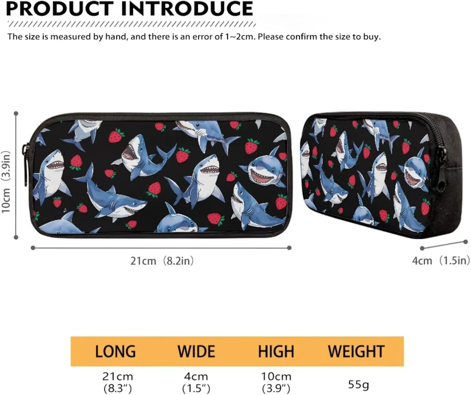 Cartoon Shark Toddler Backpack for Boys 3PCS Bookbag Set with Lunch Box Pencil Case 4-6 Kids Preschool Schoolbag Large Capacity Travel Shoulder Bag Casual Camping Backpacks Daycare Bag