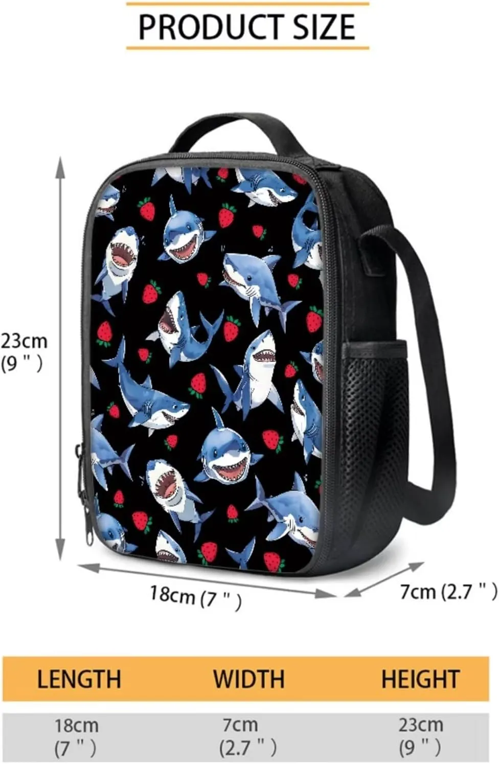 Cartoon Shark Toddler Backpack for Boys 3PCS Bookbag Set with Lunch Box Pencil Case 4-6 Kids Preschool Schoolbag Large Capacity Travel Shoulder Bag Casual Camping Backpacks Daycare Bag