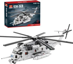 CH-53E Super Stallion Transport Helicopter Building Blocks Set, 1/35 Scale Modern Military-Themed Small Particles Building Model for Military Building Block Enthusiasts (2240PCS)