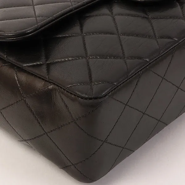 CHANEL Around 1995 Made Tortoiseshell Classic Flap Chain Bag 25Cm Black