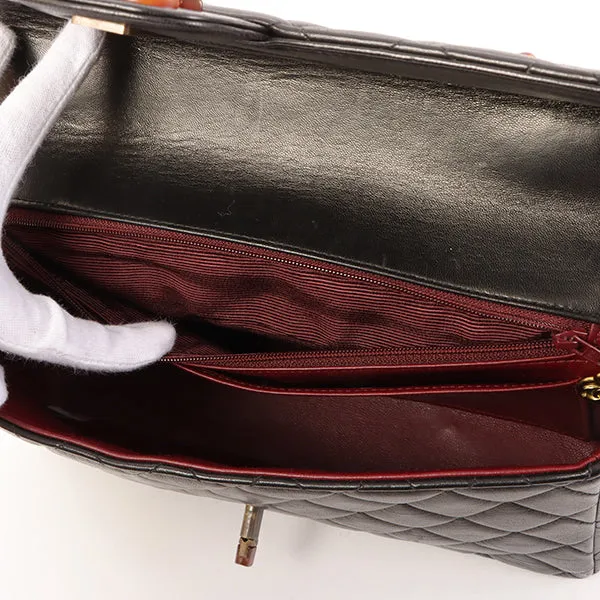 CHANEL Around 1995 Made Tortoiseshell Classic Flap Chain Bag 25Cm Black