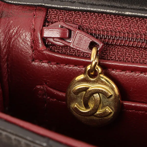 CHANEL Around 1995 Made Tortoiseshell Classic Flap Chain Bag 25Cm Black