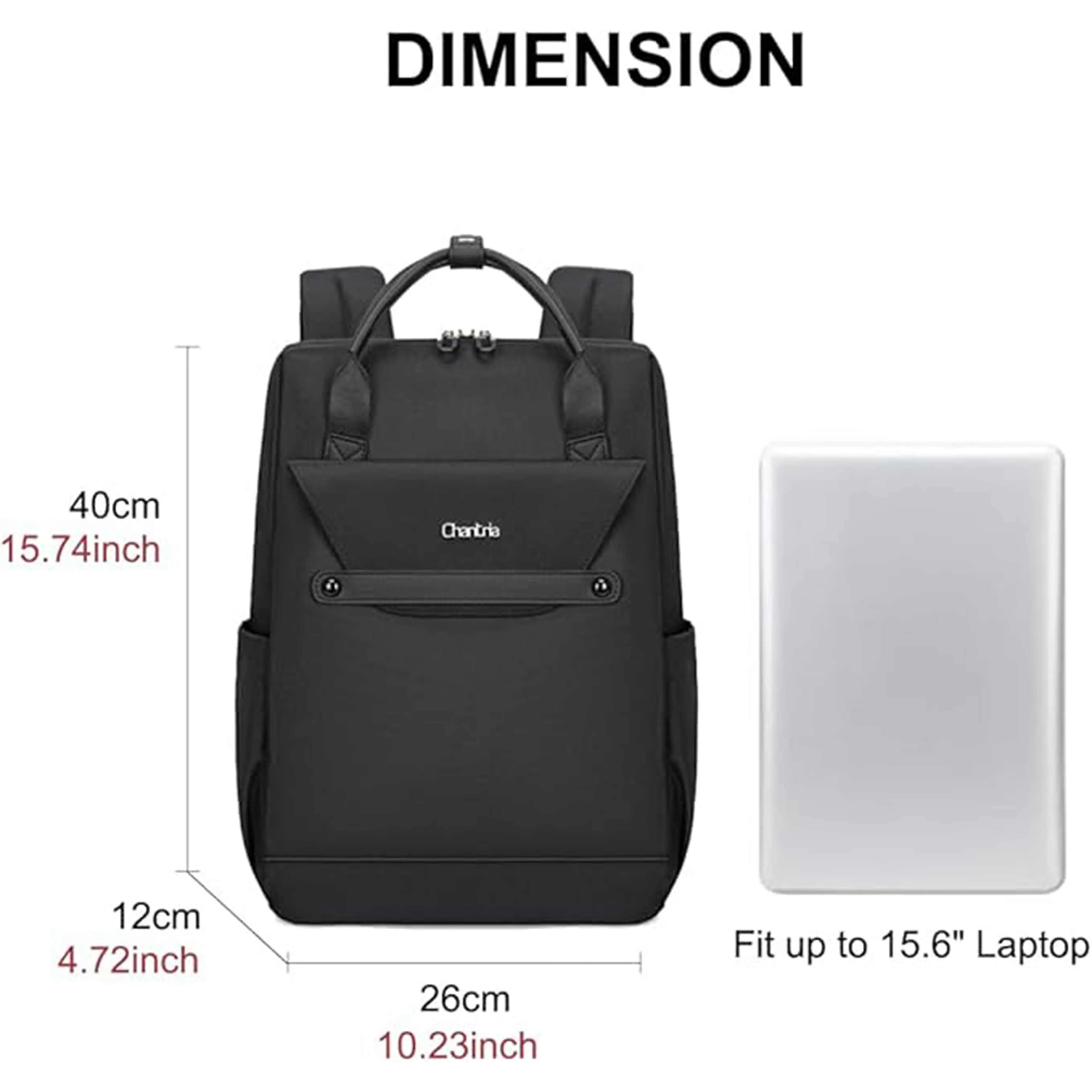Chantria Casual Laptop Backpack for Women Water Resistant Multifunctional Polyester Daypack for Office/School/College/Travel, CB00618