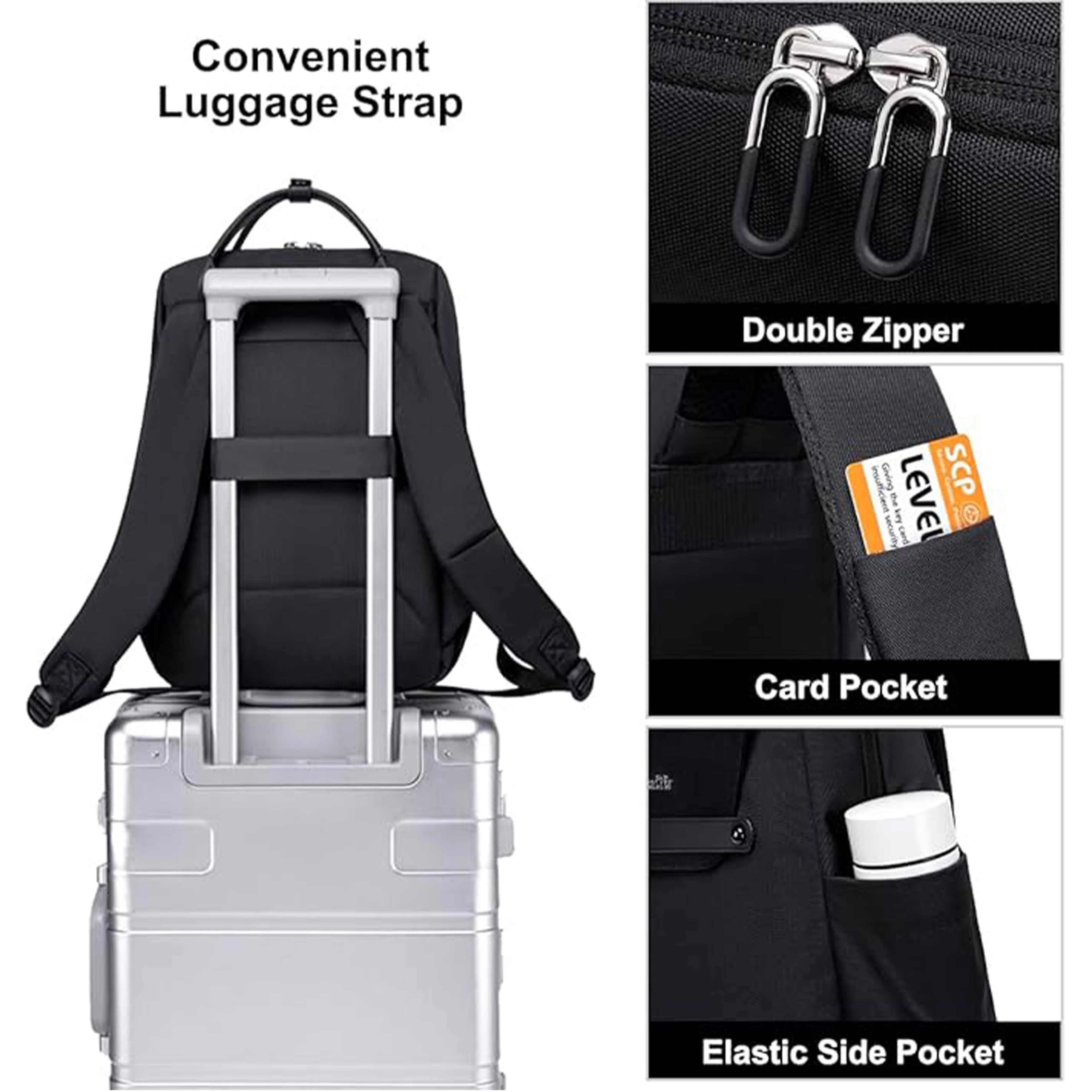 Chantria Casual Laptop Backpack for Women Water Resistant Multifunctional Polyester Daypack for Office/School/College/Travel, CB00618