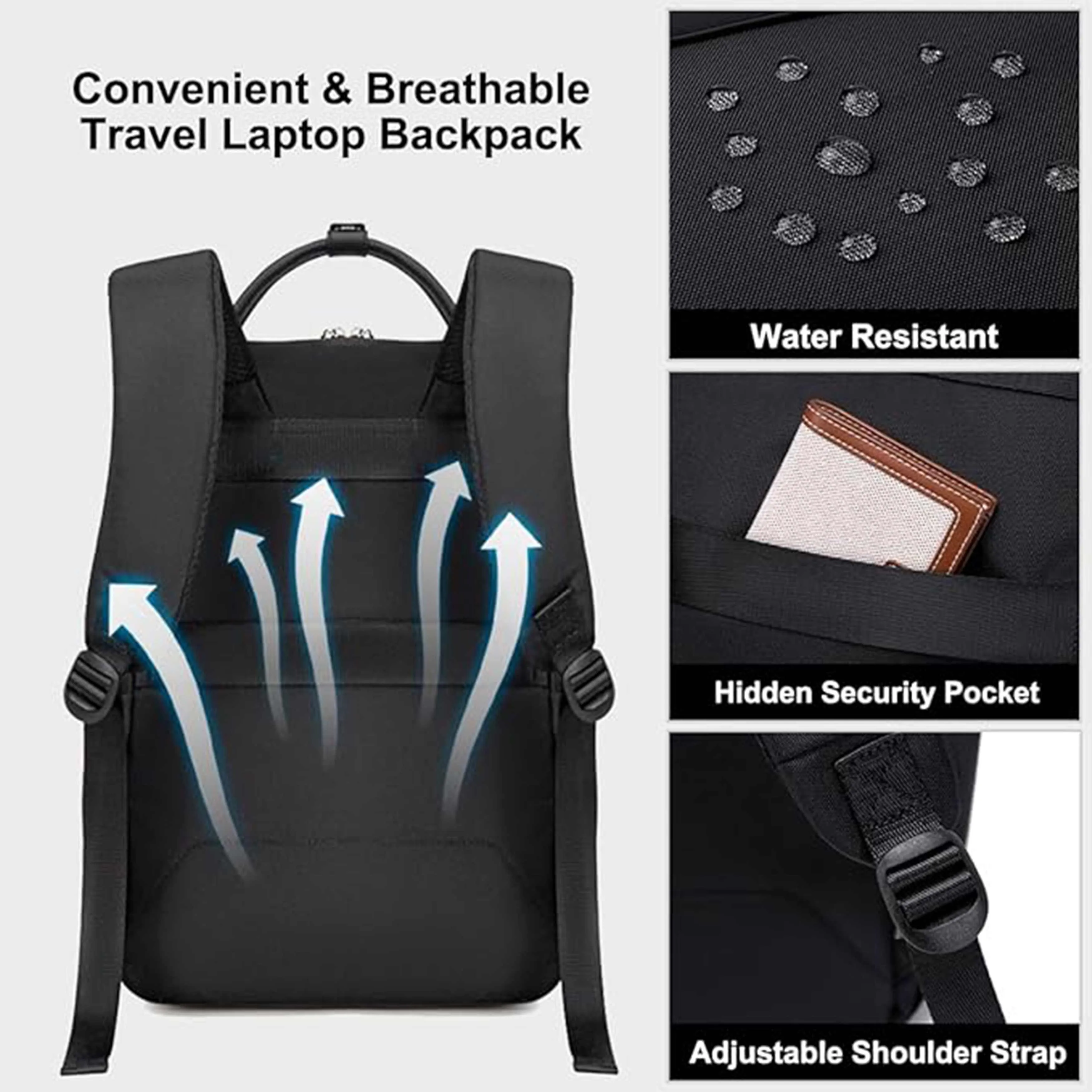 Chantria Casual Laptop Backpack for Women Water Resistant Multifunctional Polyester Daypack for Office/School/College/Travel, CB00618