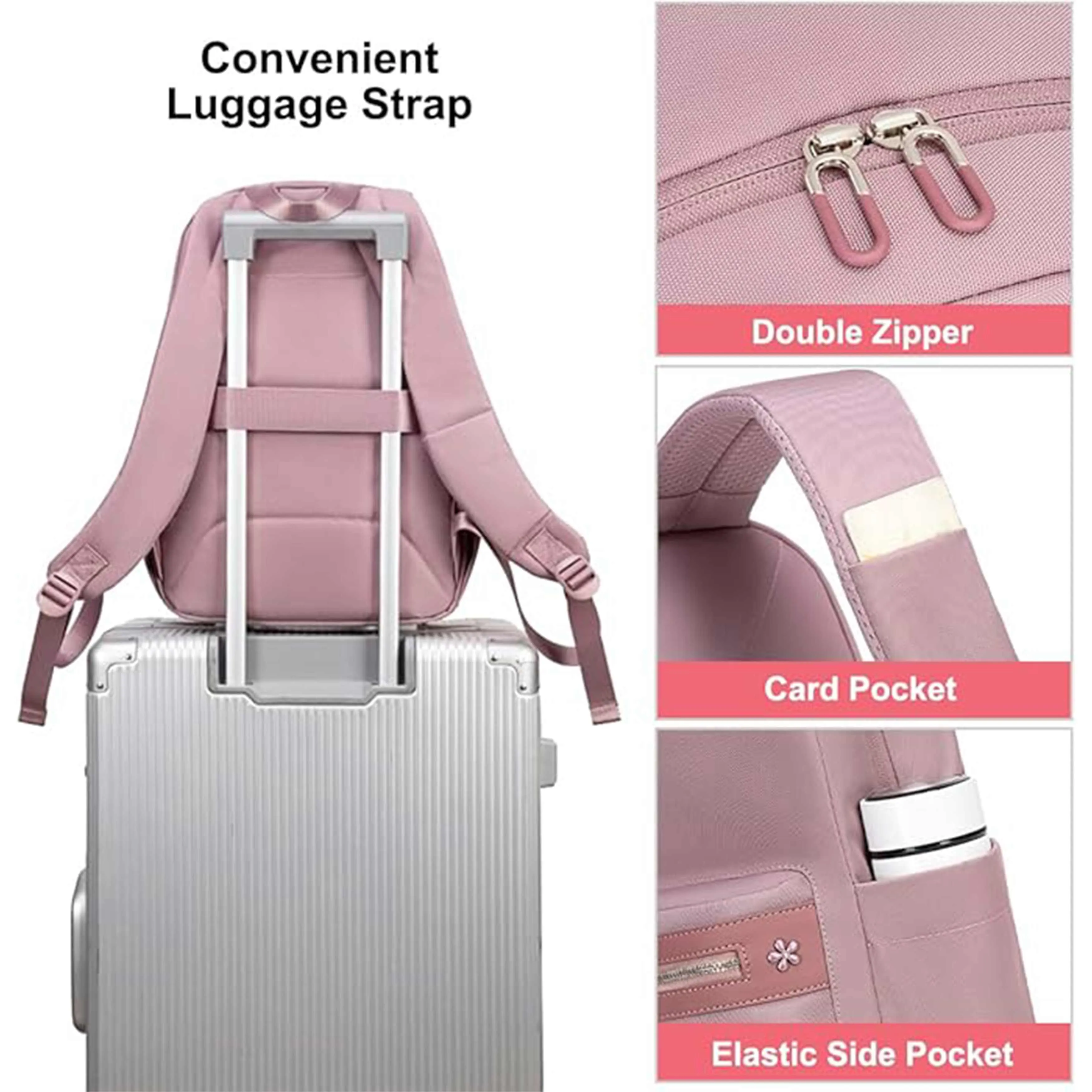 Chantria Premium Water-Resistant Computer Backpack for Women Multifunctional Anti-Theft Lightweight Daypack for Casual Travel Office School College, CB00649