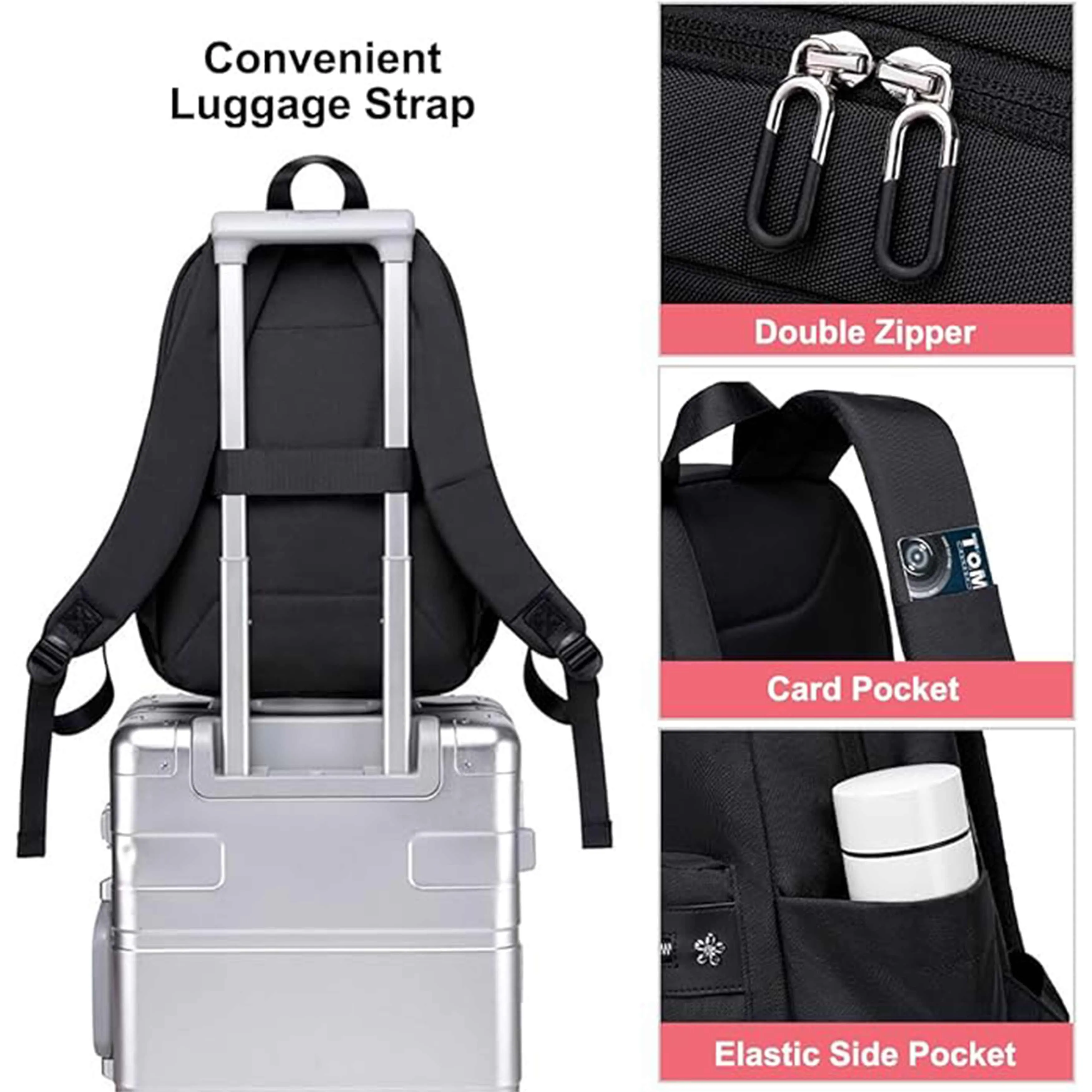 Chantria Premium Water-Resistant Computer Backpack for Women Multifunctional Anti-Theft Lightweight Daypack for Casual Travel Office School College, CB00649