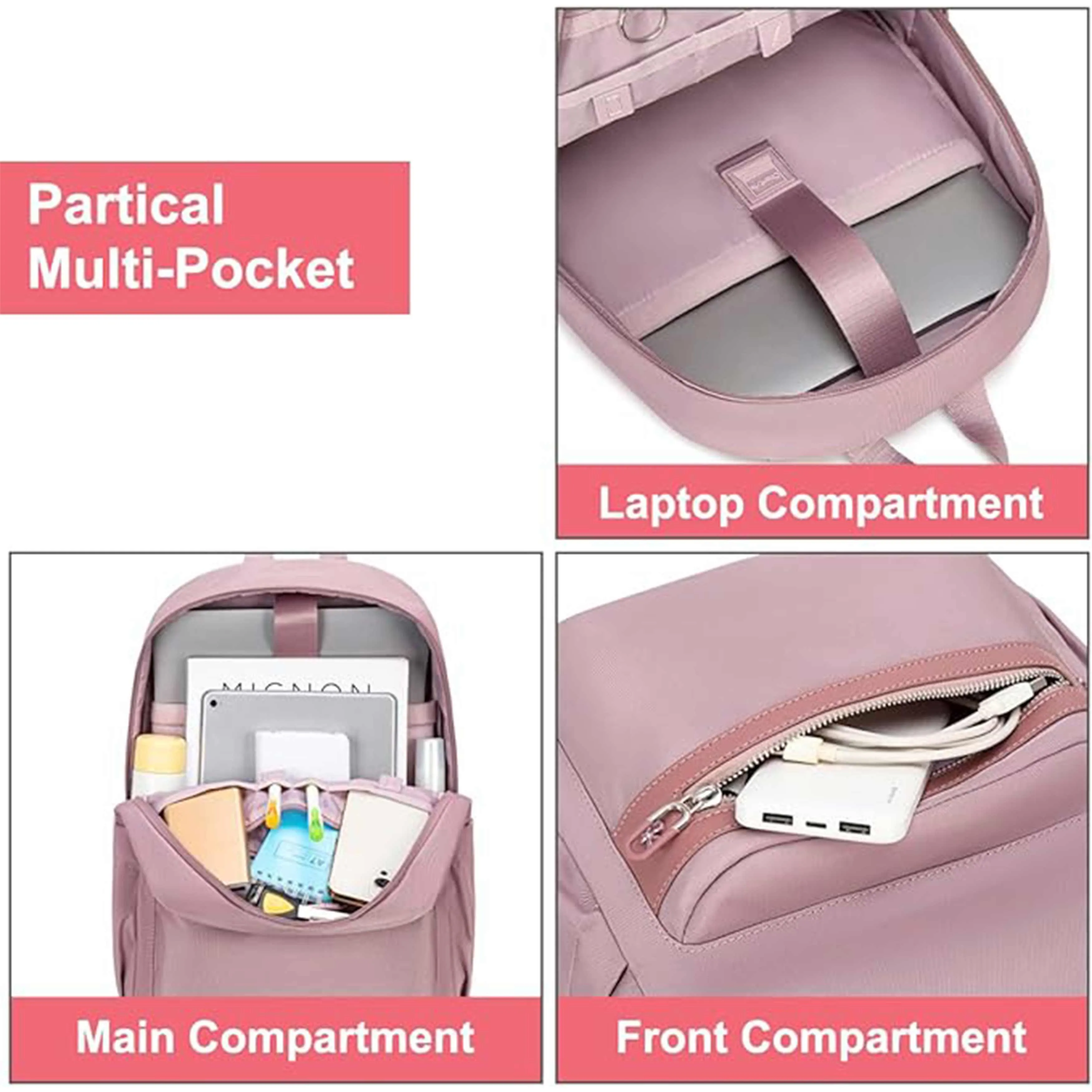 Chantria Premium Water-Resistant Computer Backpack for Women Multifunctional Anti-Theft Lightweight Daypack for Casual Travel Office School College, CB00649