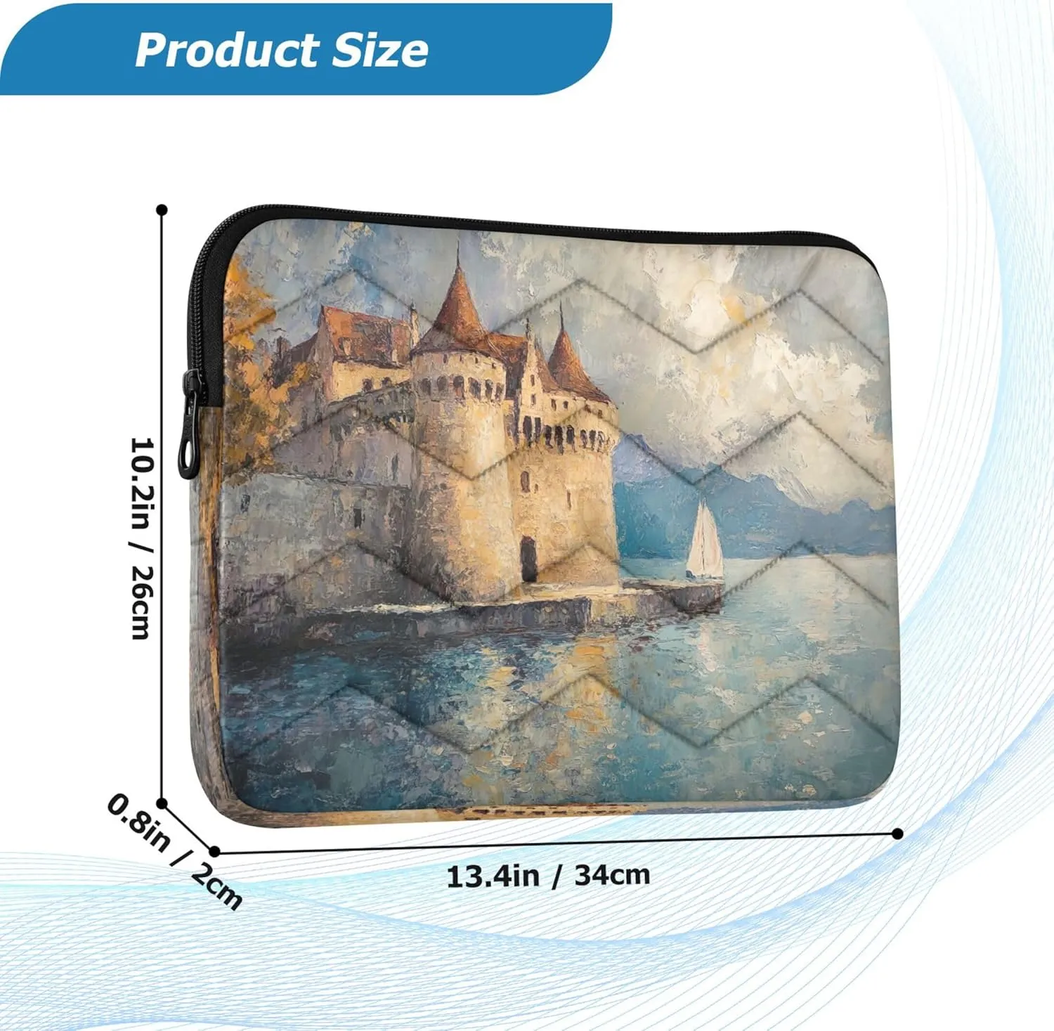 Chateau Lakeside Blue Laptop Bag for Women, Laptop Bag for Women 15.6 Inch Laptop Bags for Men, Laptop Bag 15.6 Inch Briefcase Bag for Women