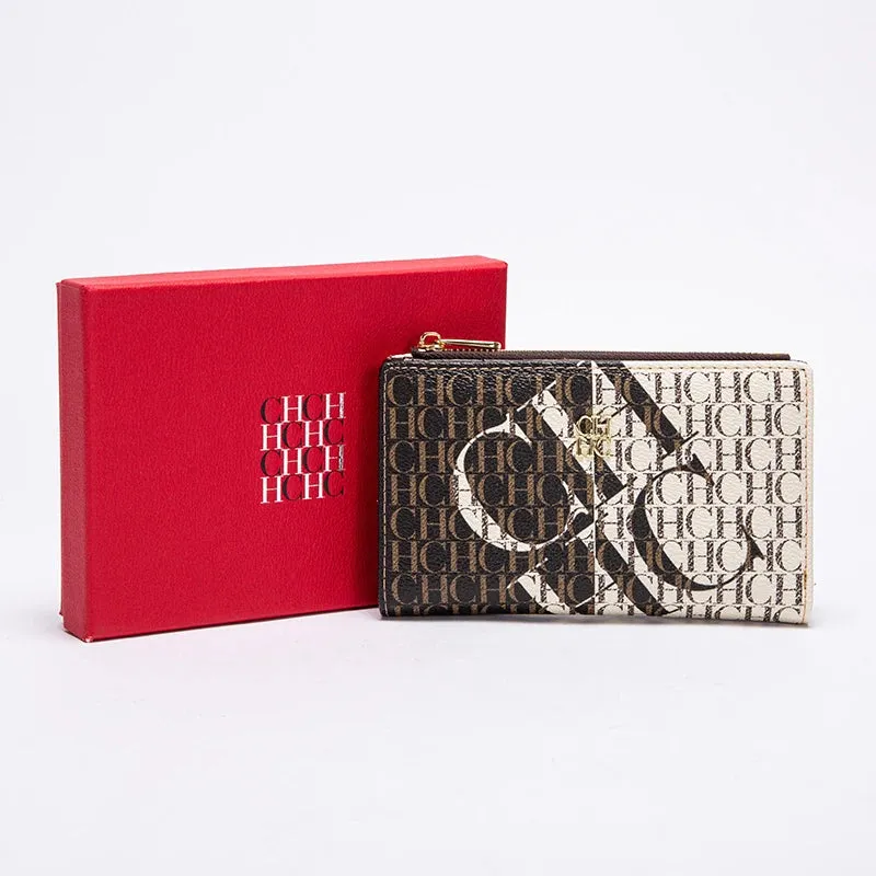 CHCH-Women's Cartoon Printing Long Wallet Retro Classic Wallet PVC Material Fashion Simple Large Capacity Bags