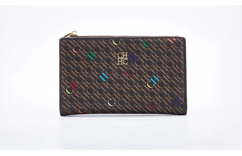 CHCH-Women's Cartoon Printing Long Wallet Retro Classic Wallet PVC Material Fashion Simple Large Capacity Bags