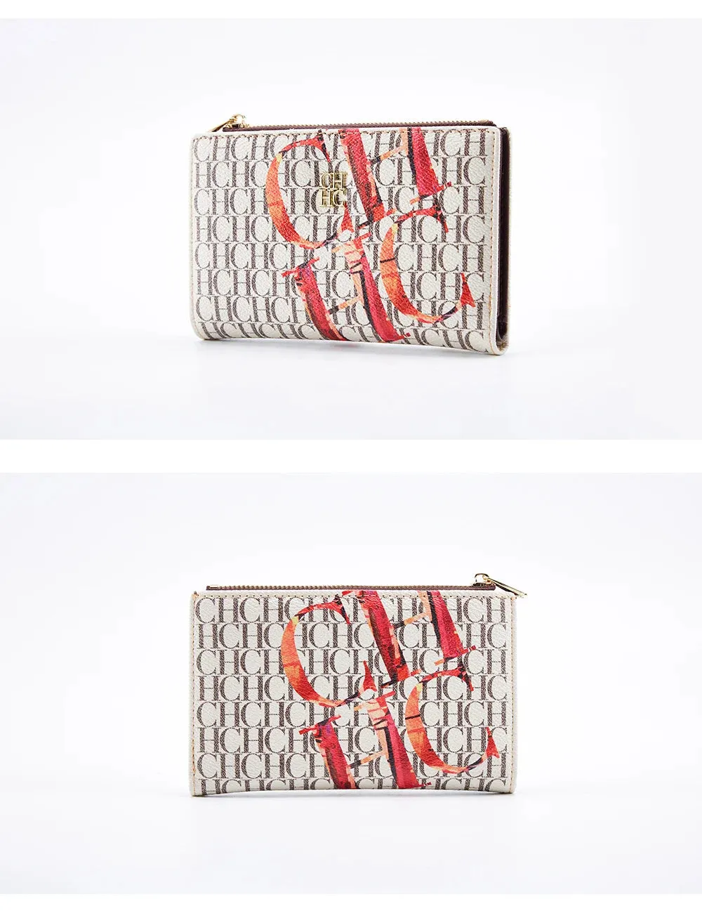 CHCH-Women's Cartoon Printing Long Wallet Retro Classic Wallet PVC Material Fashion Simple Large Capacity Bags