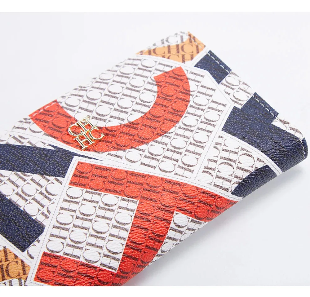 CHCH-Women's Cartoon Printing Long Wallet Retro Classic Wallet PVC Material Fashion Simple Large Capacity Bags