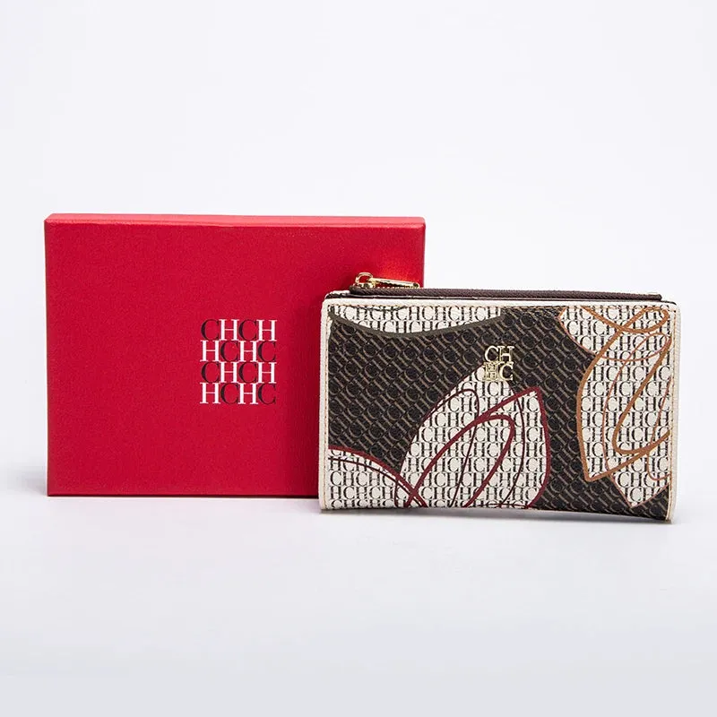 CHCH-Women's Cartoon Printing Long Wallet Retro Classic Wallet PVC Material Fashion Simple Large Capacity Bags