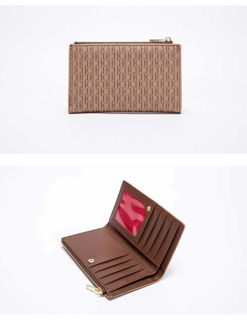 CHCH-Women's Cartoon Printing Long Wallet Retro Classic Wallet PVC Material Fashion Simple Large Capacity Bags