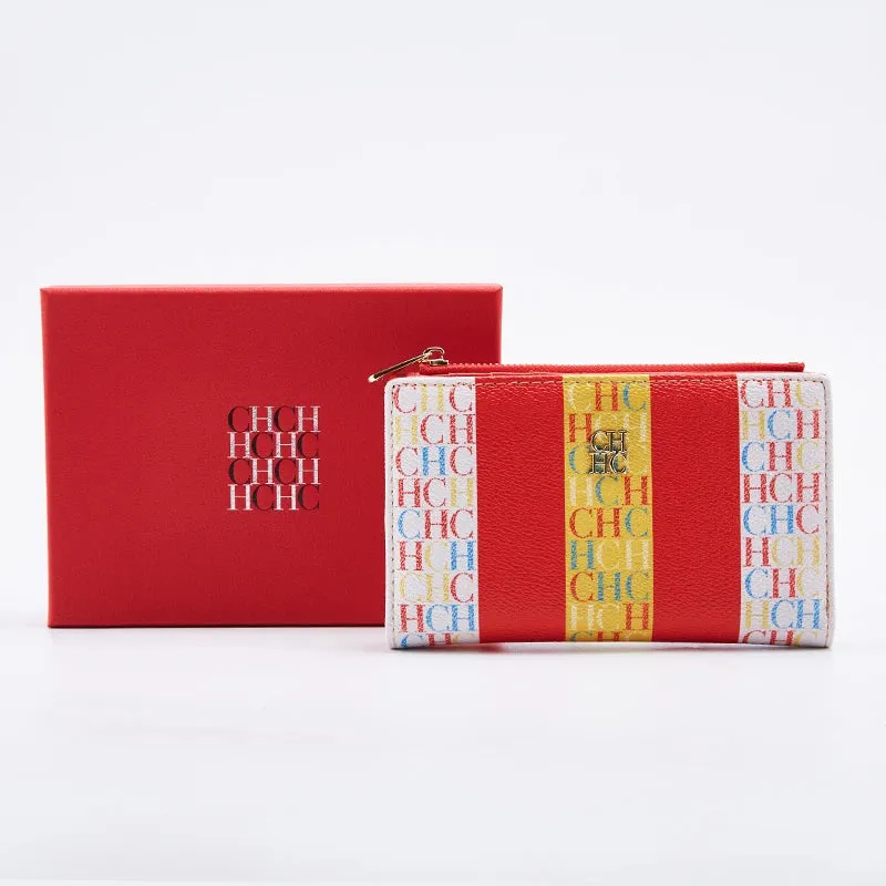 CHCH-Women's Cartoon Printing Long Wallet Retro Classic Wallet PVC Material Fashion Simple Large Capacity Bags
