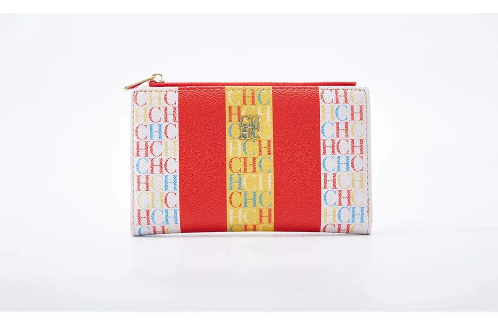 CHCH-Women's Cartoon Printing Long Wallet Retro Classic Wallet PVC Material Fashion Simple Large Capacity Bags
