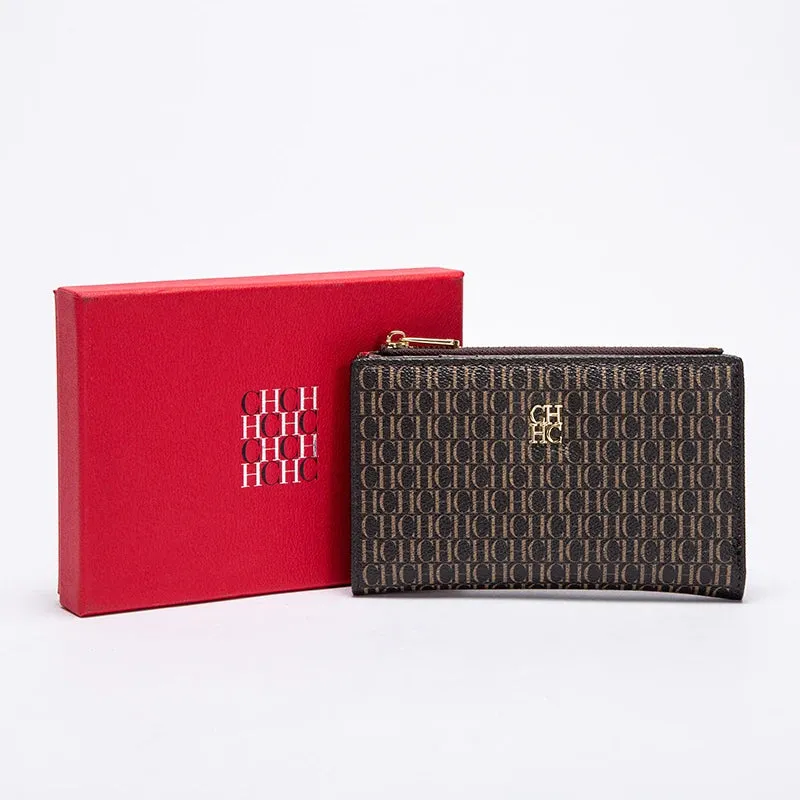 CHCH-Women's Cartoon Printing Long Wallet Retro Classic Wallet PVC Material Fashion Simple Large Capacity Bags