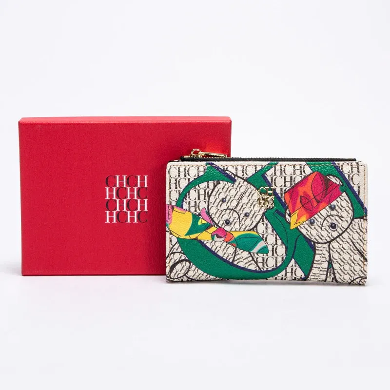CHCH-Women's Cartoon Printing Long Wallet Retro Classic Wallet PVC Material Fashion Simple Large Capacity Bags