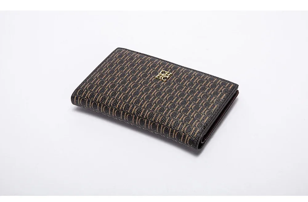CHCH-Women's Cartoon Printing Long Wallet Retro Classic Wallet PVC Material Fashion Simple Large Capacity Bags