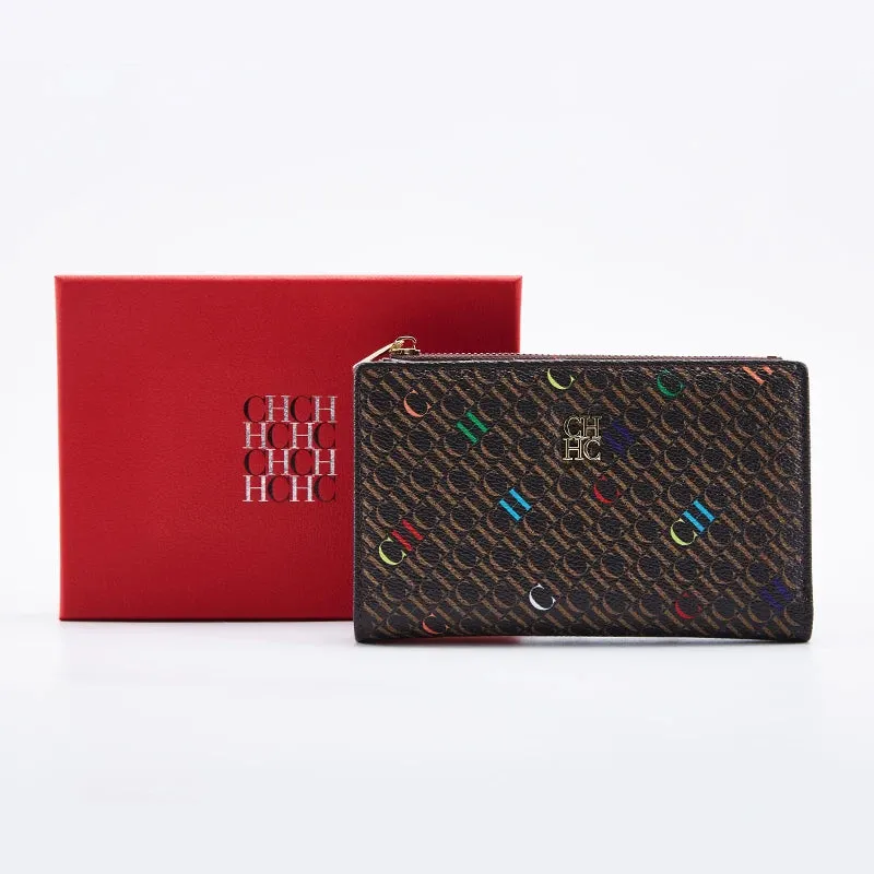 CHCH-Women's Cartoon Printing Long Wallet Retro Classic Wallet PVC Material Fashion Simple Large Capacity Bags