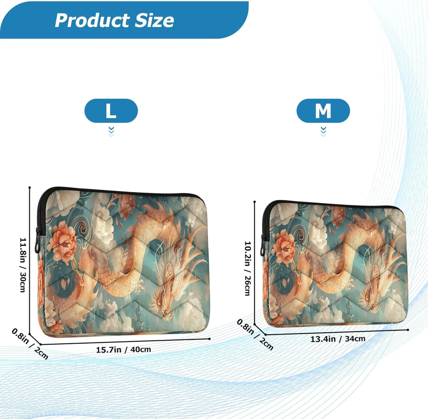 Chinese Dragon Laptop Case for Women, 13-13.3 Inch Laptop Bags for Women, Travel Laptop Bag