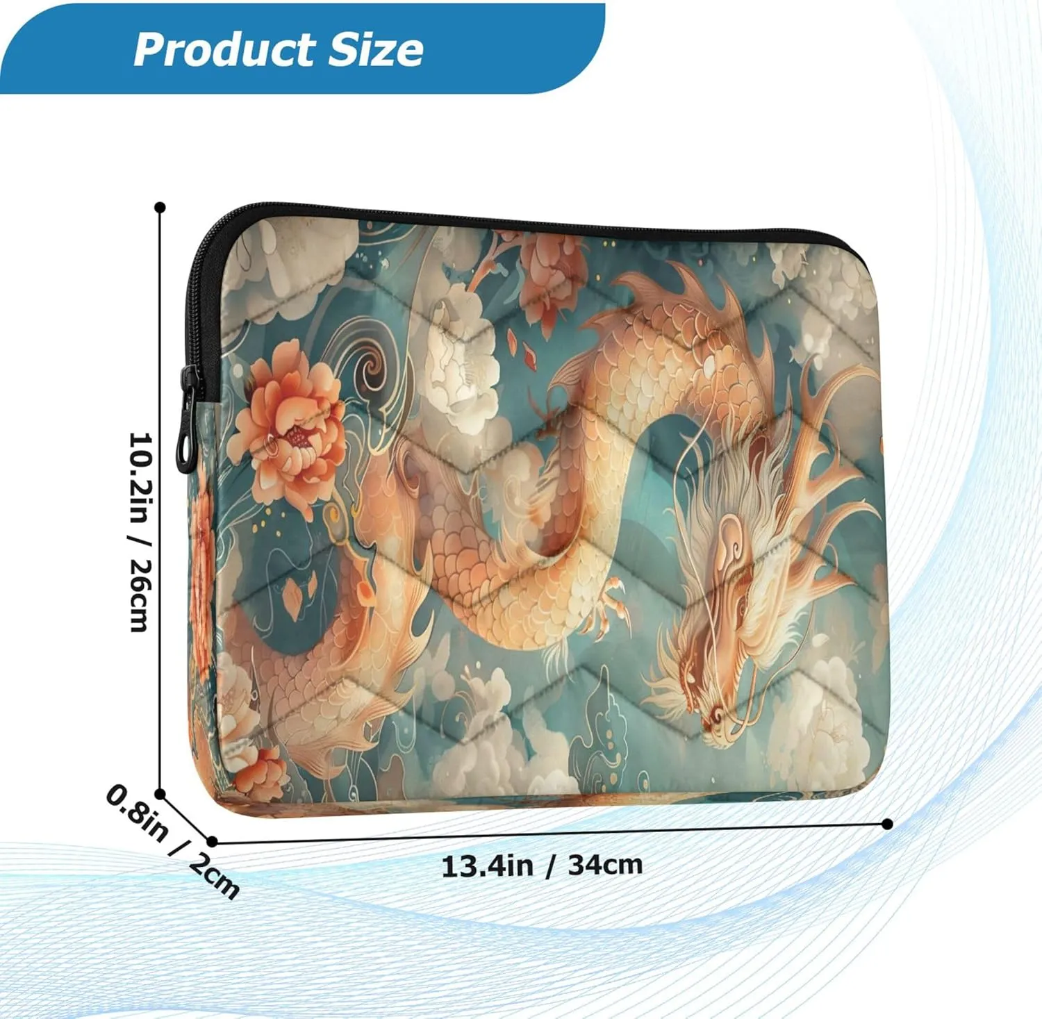 Chinese Dragon Laptop Case for Women, 13-13.3 Inch Laptop Bags for Women, Travel Laptop Bag