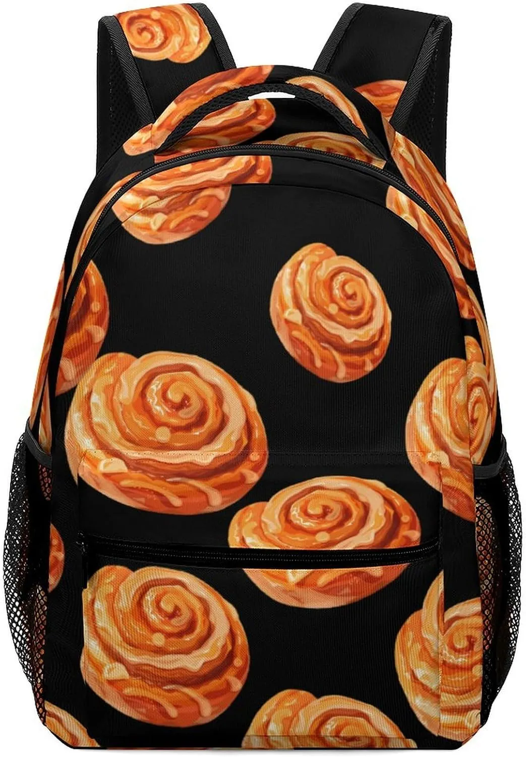 Cinnamon Rolls Pastry Cute Backpack Casual Funny Printing Basic Shoulder Bag for Men Women Travel Picnic