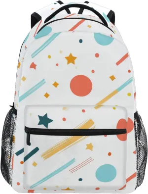 Circle and Stripe Beautiful backpack kid with big book bags for 6th grade school boys girls