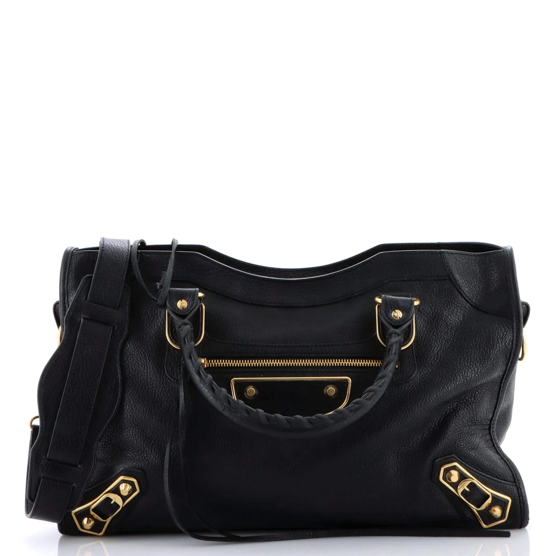 City Classic Metallic Edge Bag Leather Medium