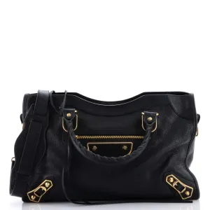 City Classic Metallic Edge Bag Leather Medium