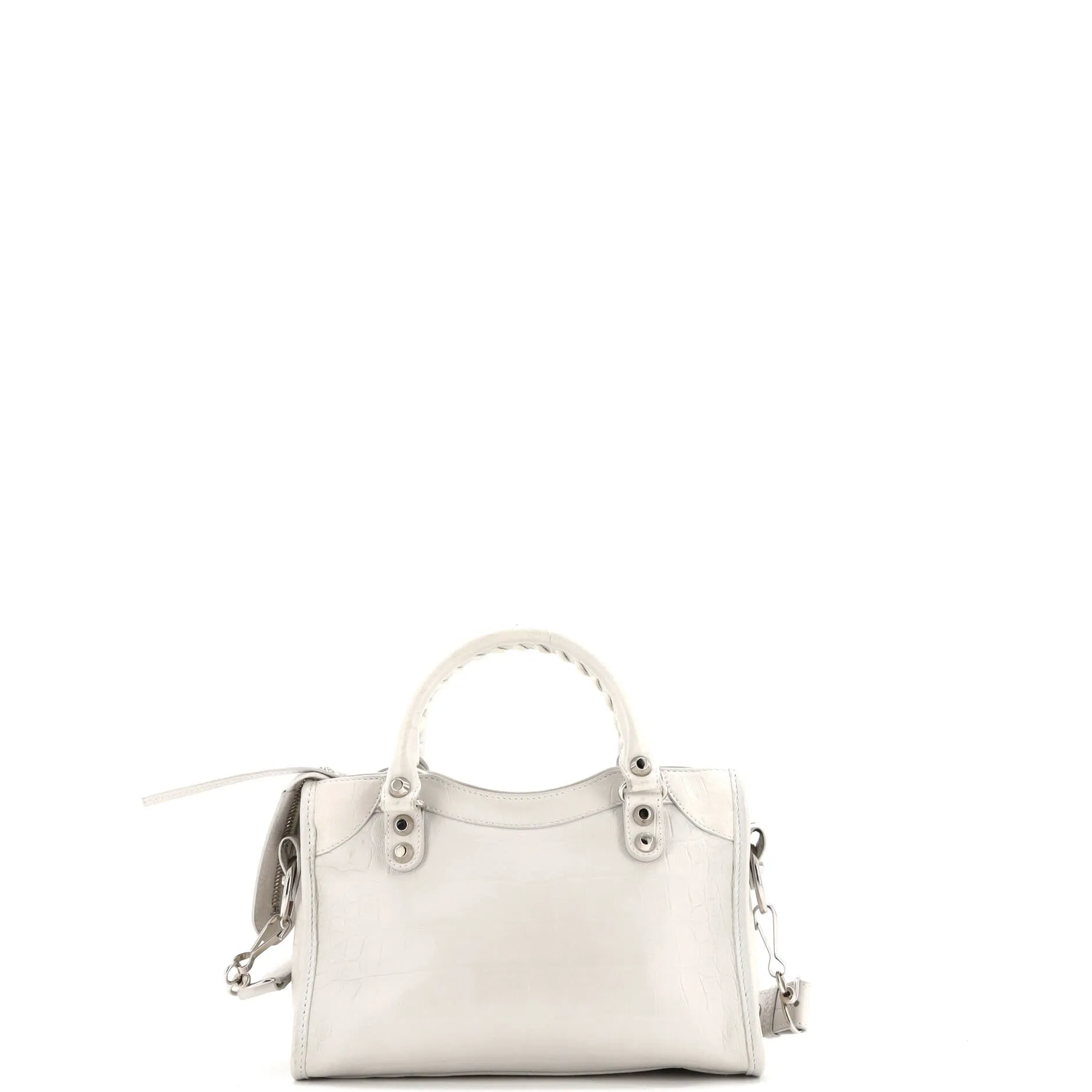 City Classic Studs Bag Crocodile Embossed Leather Mini