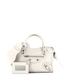 City Classic Studs Bag Crocodile Embossed Leather Mini