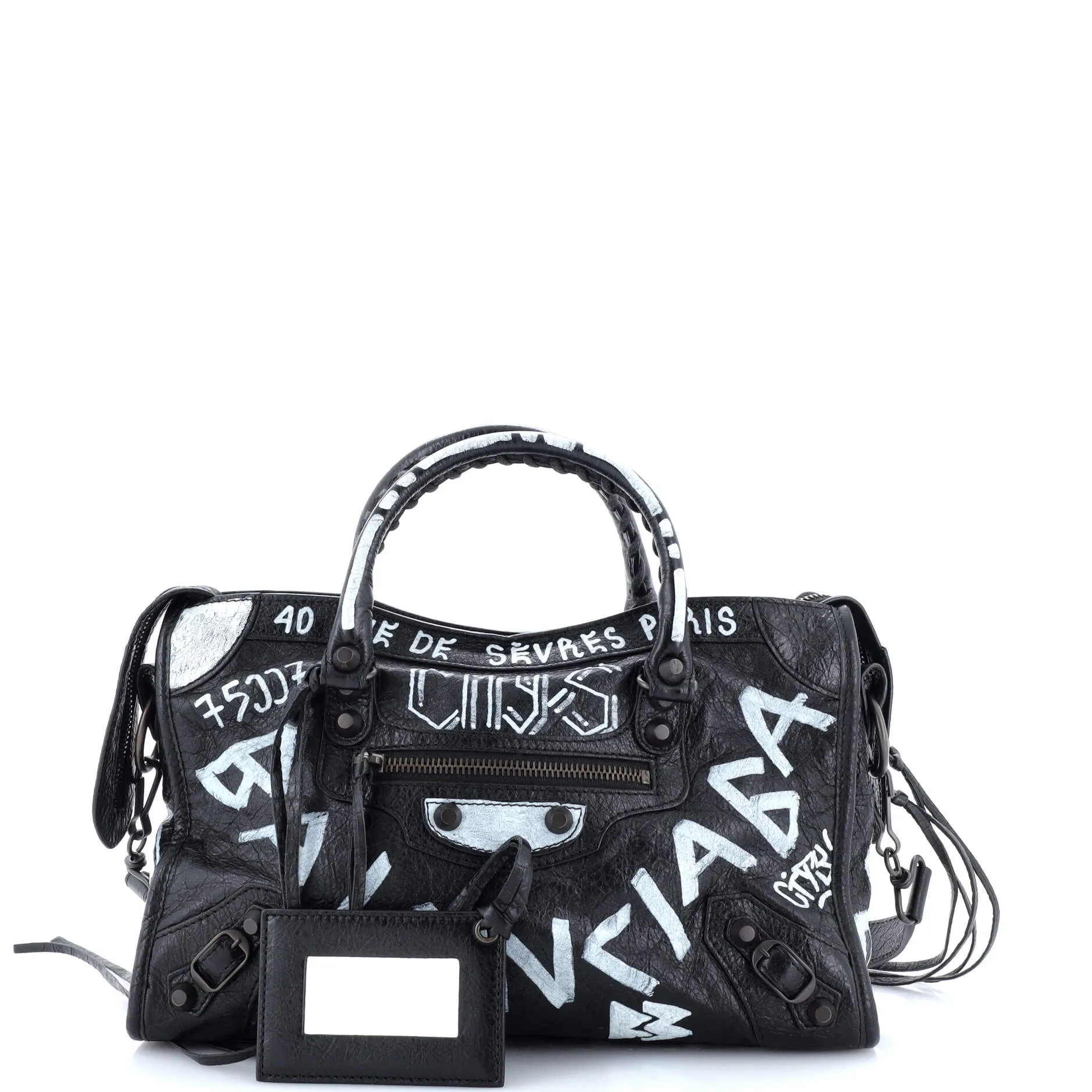 City Graffiti Classic Studs Bag Leather Small