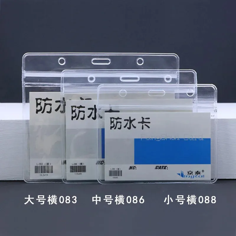 Clark & Co. Waterproof PVC ID Card Holders – 10-Piece Set of Transparent Zipper Badge & Card Holders