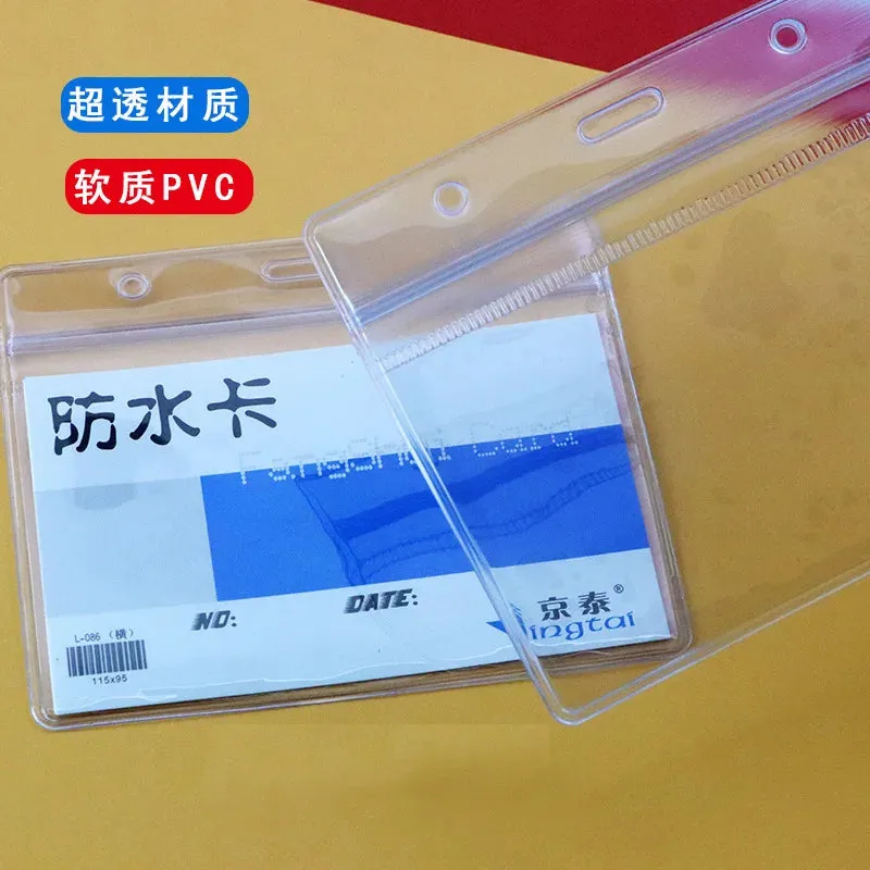 Clark & Co. Waterproof PVC ID Card Holders – 10-Piece Set of Transparent Zipper Badge & Card Holders