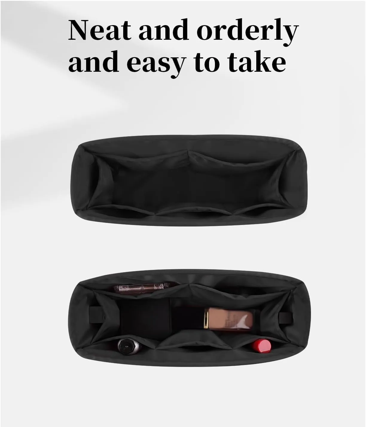 Classic Flap Bag Organizer Insert, Purse Organizer for Handbag Compatible with Chanel Classic Flap Jumbo, Multiple Pockets Bag Organizer (Black, Chanel CF Jumbo)