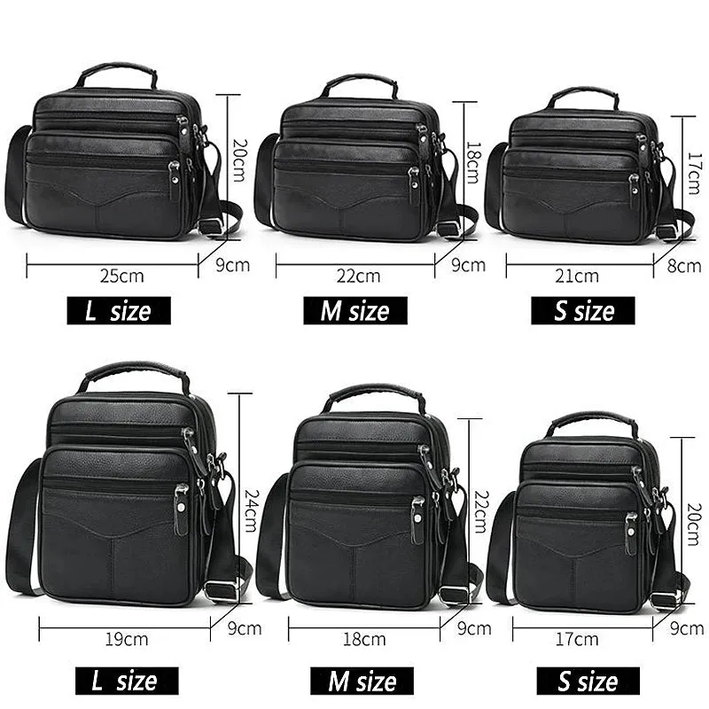 Classic Genuine Leather Crossbody Messenger Bag