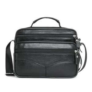 Classic Genuine Leather Crossbody Messenger Bag
