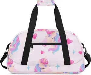 Classic Romance Style Gym Bag Sports Duffle Bag Weekend Sleepover Duffel Bags Small Travel Tote for Overnight Workout Gymnastics Dance Ballet