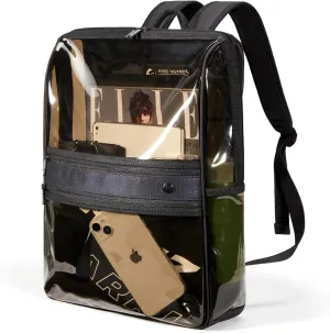 Clear Backpack Heavy Duty for Adults Men Work with Reinforced Straps, Laptop Bag for Stadium Events