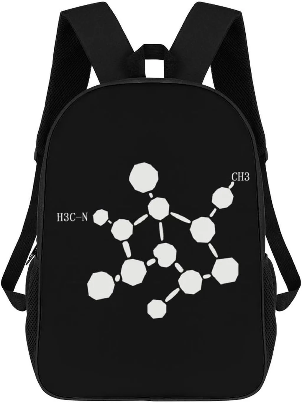 Cocaine Molecule Formula Chemistry 17 Inch Laptop Backpack Adjustable Strap Daypack Shoulder Bag for Travel School