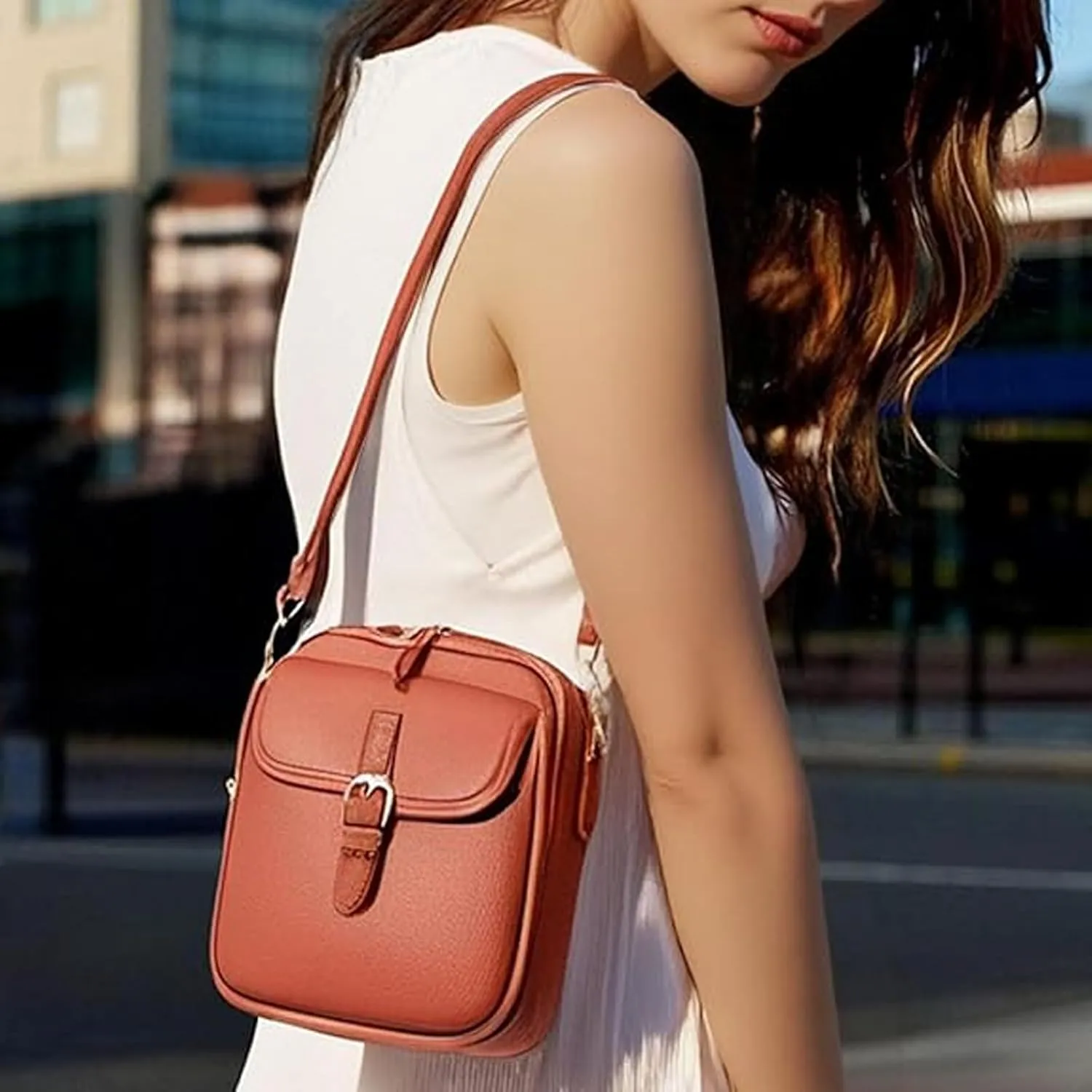 Collaboraten1 Crossbody Leather Bag,UrvashiCrossbody Bag, UrvashiVintage Double Layer Large Capacity Mini Cross Bags