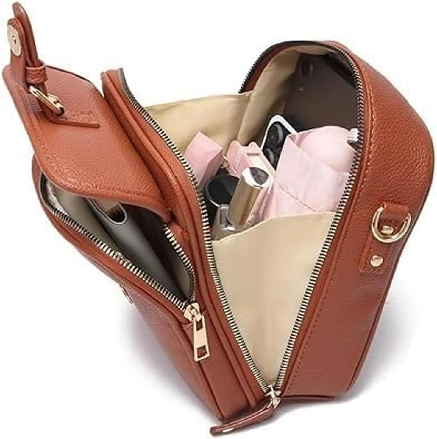 Collaboraten1 Crossbody Leather Bag,UrvashiCrossbody Bag, UrvashiVintage Double Layer Large Capacity Mini Cross Bags