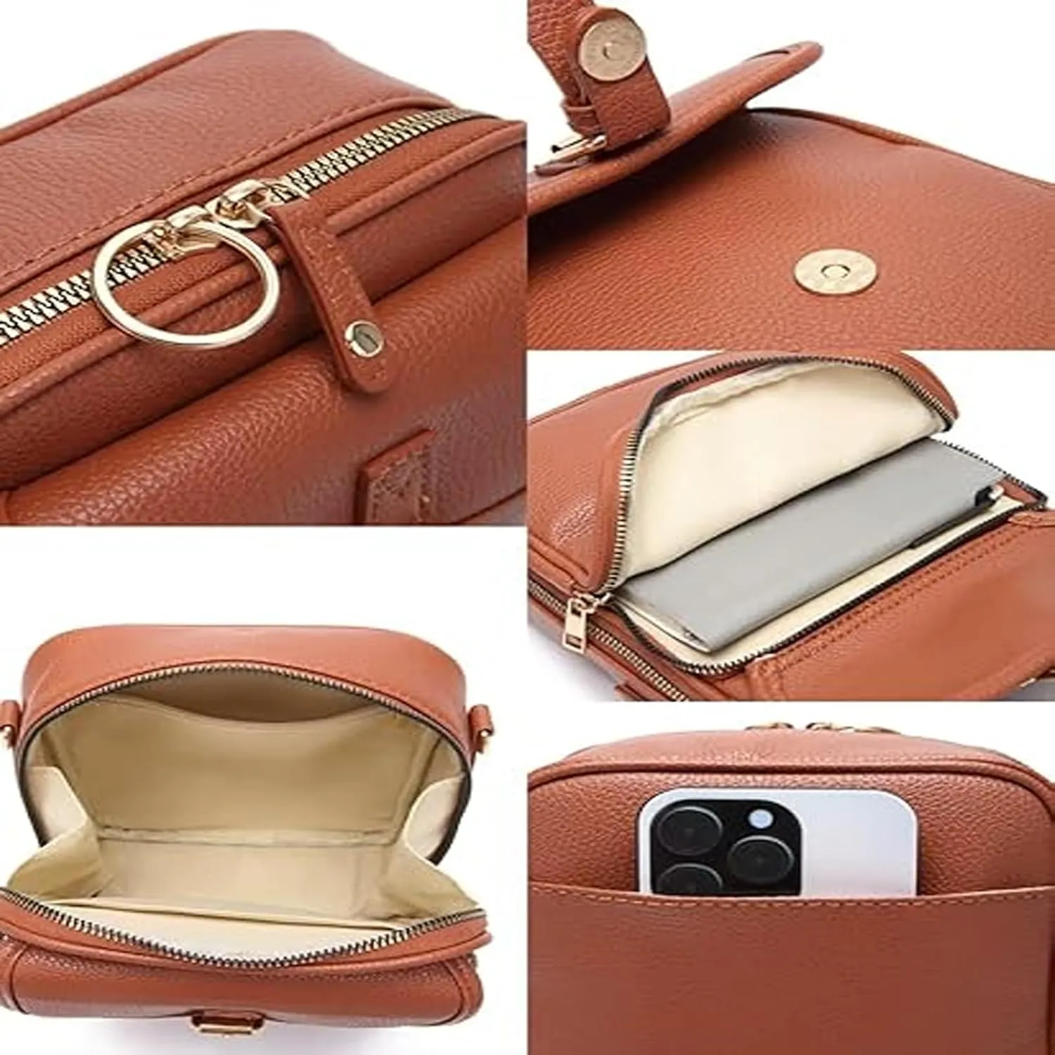 Collaboraten1 Crossbody Leather Bag,UrvashiCrossbody Bag, UrvashiVintage Double Layer Large Capacity Mini Cross Bags