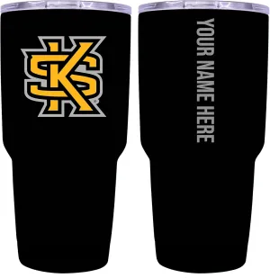 Collegiate Custom Personalized Kennesaw State Unviersity, 24 oz Insulated Stainless Steel Tumbler with Engraved Name (Black) Officially Licensed Collegiate Product