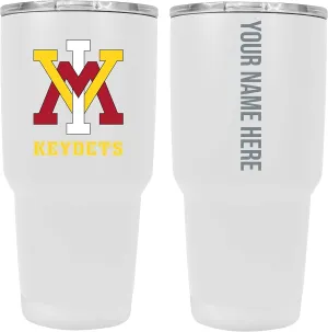 Collegiate Custom Personalized VMI Keydets, 24 oz Insulated Stainless Steel Tumbler with Engraved Name (White) Officially Licensed Collegiate Product