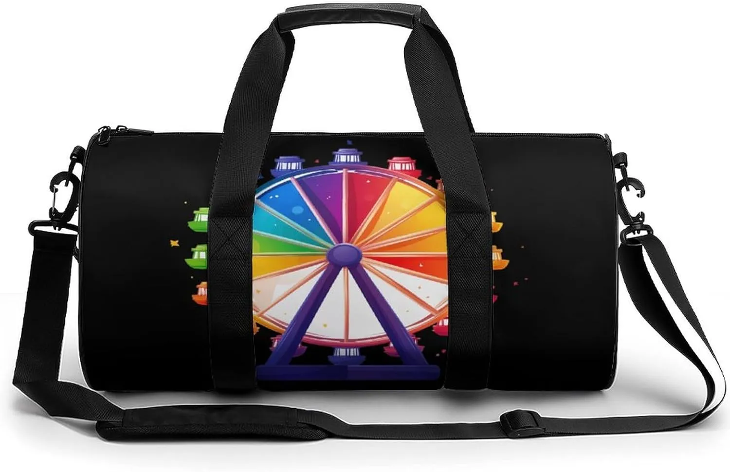 Colorful Ferrous Wheel Chemistry Ferris Gym Bag Travel Duffel Bag Lightweight Carry On Weekender Bag Tote Bags for Women Men
