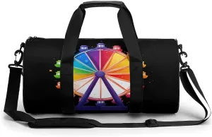 Colorful Ferrous Wheel Chemistry Ferris Gym Bag Travel Duffel Bag Lightweight Carry On Weekender Bag Tote Bags for Women Men