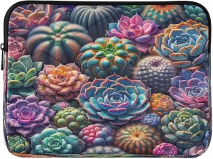Colorful Succulents Bags for Work, 16 Inch Laptop Sleeve Laptop Bags for Men, Laptop Bag for Women 15.6 Inch Womens Computer Bag